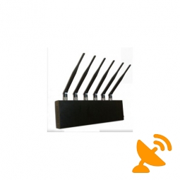 Desktop Cell Phone + GPS + Wifi Jammer Blocker 6 Antennas