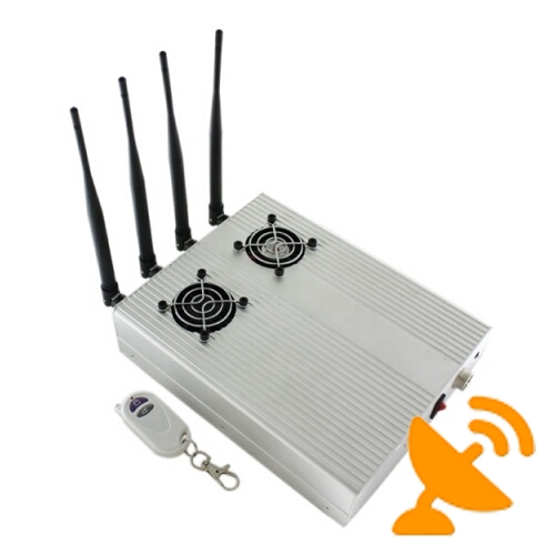 Adjustable + Remote Control Cell Phone Jammer with Cooling Fan - Click Image to Close