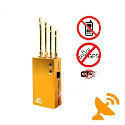Portable Cell Phone + Wi-Fi + GPS Signal Jammer Blocker