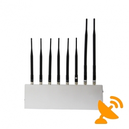 8 Antenna High Power Jammer Cell Phone + VHF + UHF + Wifi + GPS Jammer