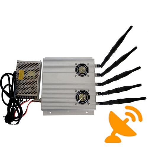 25W High Power Cell Phone + Wifi Jammer with Cooling Fan - Click Image to Close