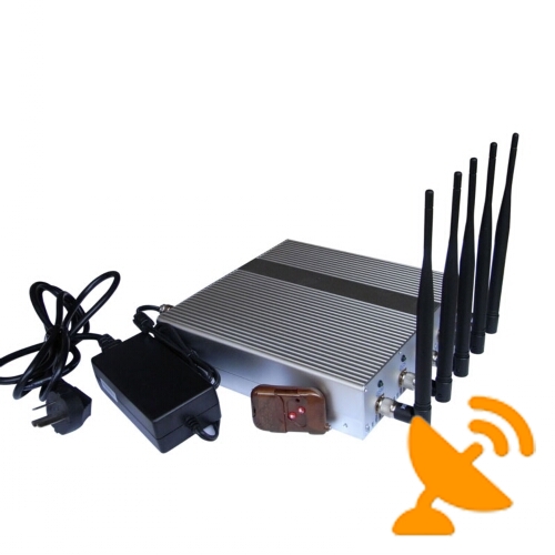 Cell Phone + GPS Signal Jammer Blocker with Remote Control - Click Image to Close
