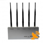 Remote Control Cell Phone Jammer Blocker 5 Antenna