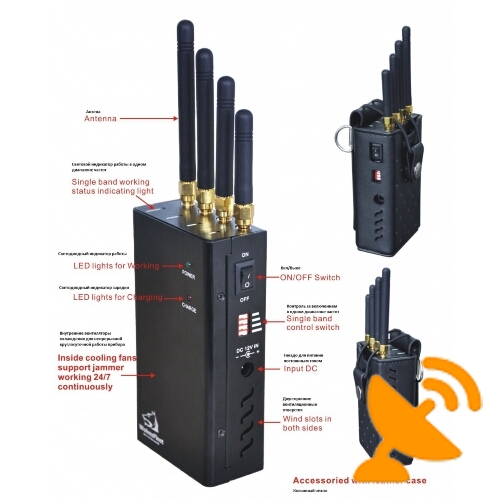 Handheld Mobile Phone Jammer Wifi Blocker with Cooling Fan - Click Image to Close